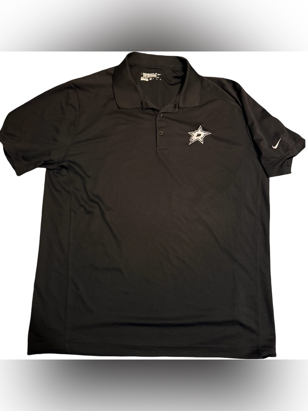 Nike Golf Polo Shirt Mens XL Black Dri-FIT Dallas Stars Short Sleeve